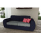 Canap&eacute; convertible 2 places en coton couleur bleu marine et gris