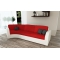 Canap&eacute; convertible 3 places en coton rouge et blanc