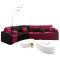 Canap&eacute; convertible 5-6  places prune et noir UP TO YOU