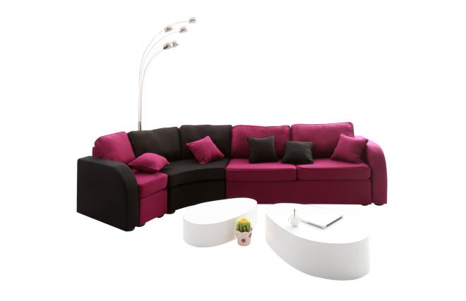 Canap&eacute; convertible 5-6  places prune et noir UP TO YOU