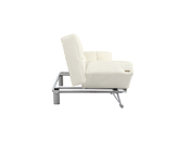 Canap&eacute; convertible cuir blanc 3 places Manhattan 