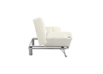Canap&eacute; convertible cuir blanc 3 places Manhattan 