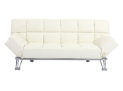 Canap&eacute; convertible cuir blanc 3 places Manhattan 