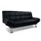 Canap&eacute; convertible cuir noir 3 places Manhattan
