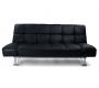 Canap&eacute; convertible cuir noir 3 places Manhattan