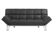 Canap&eacute; convertible cuir noir 3 places Manhattan