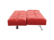 Canap&eacute; convertible cuir rouge 3 places Manhattan