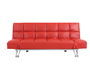 Canap&eacute; convertible cuir rouge 3 places Manhattan