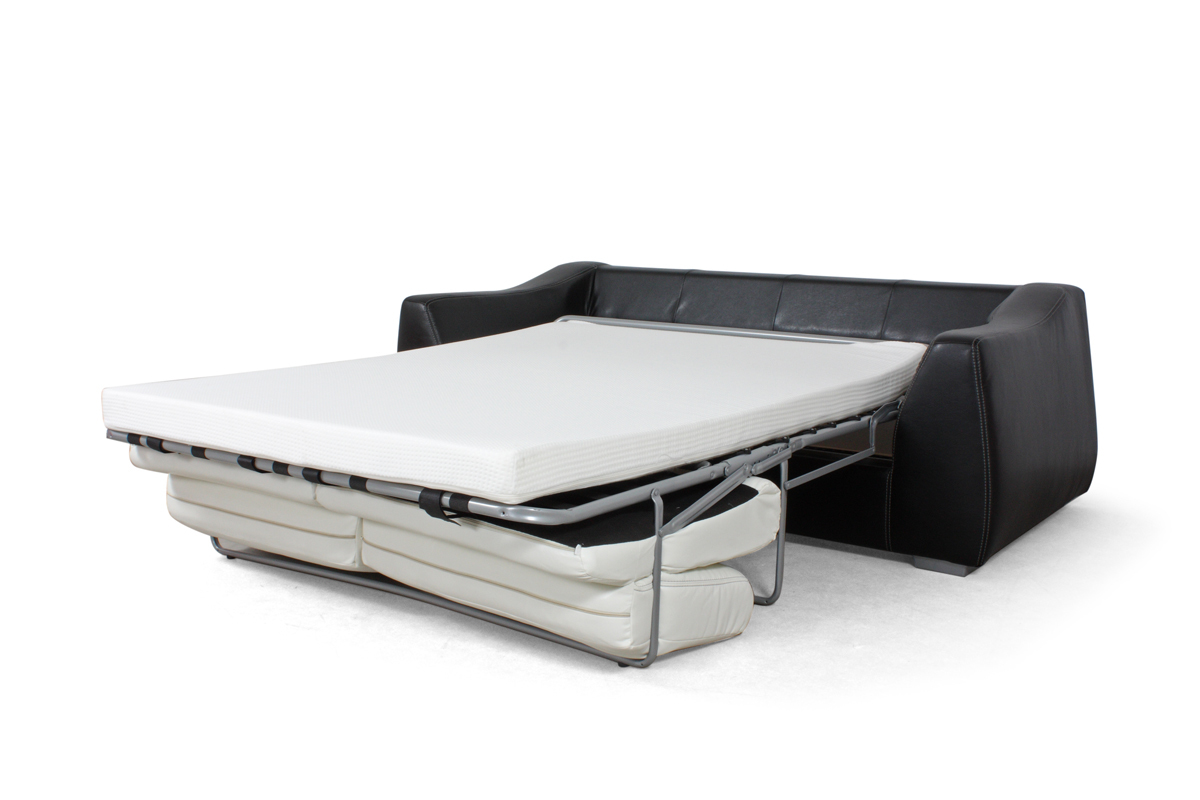 Canap&eacute; convertible design 2-3 places DORMIRO presto blanc et noir DAKOTA