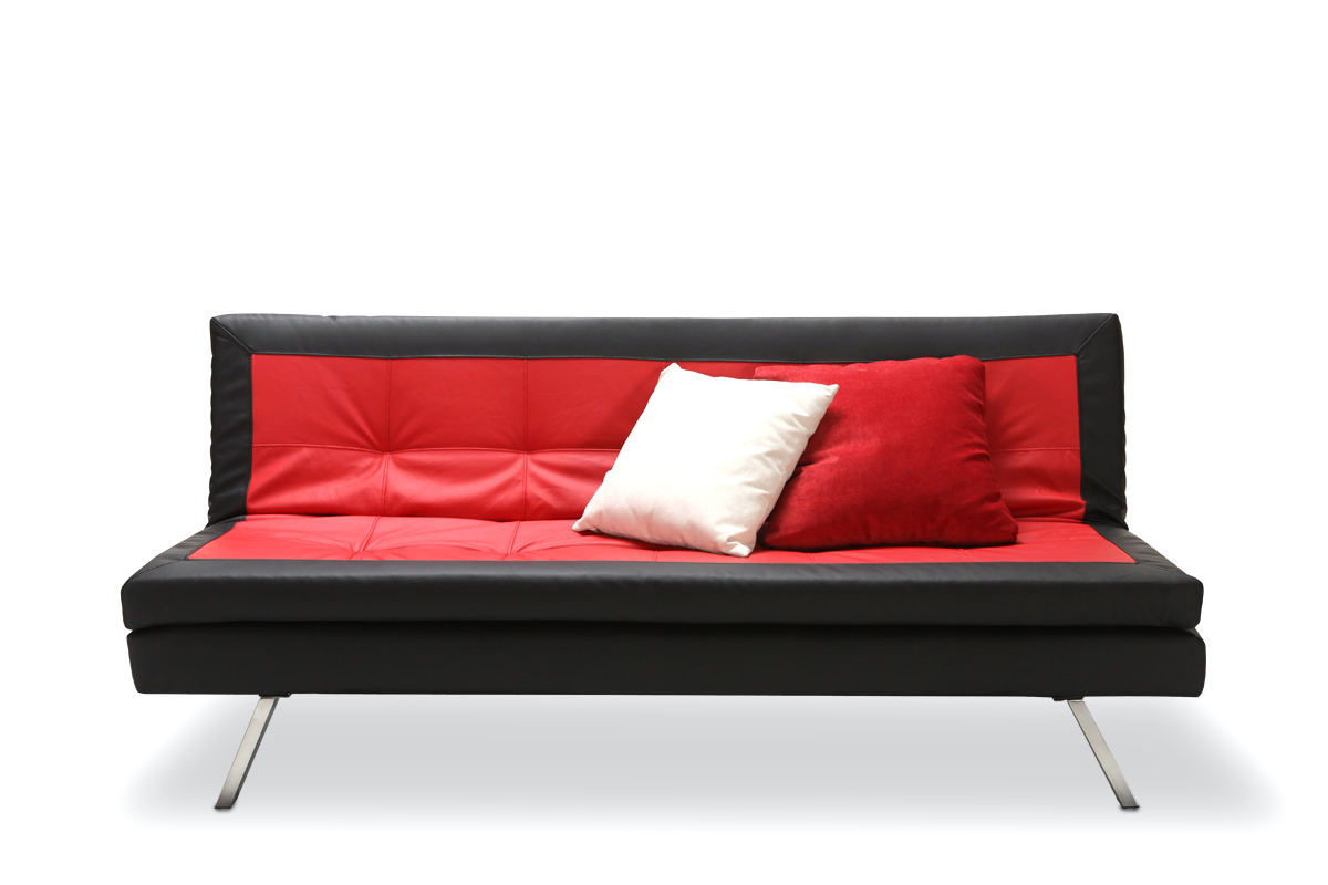 Canap&eacute; convertible design rouge et noir TRIBECA