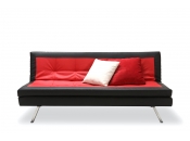 Canap&eacute; convertible design rouge et noir TRIBECA