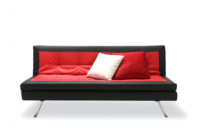 Canap&eacute; convertible design rouge et noir TRIBECA