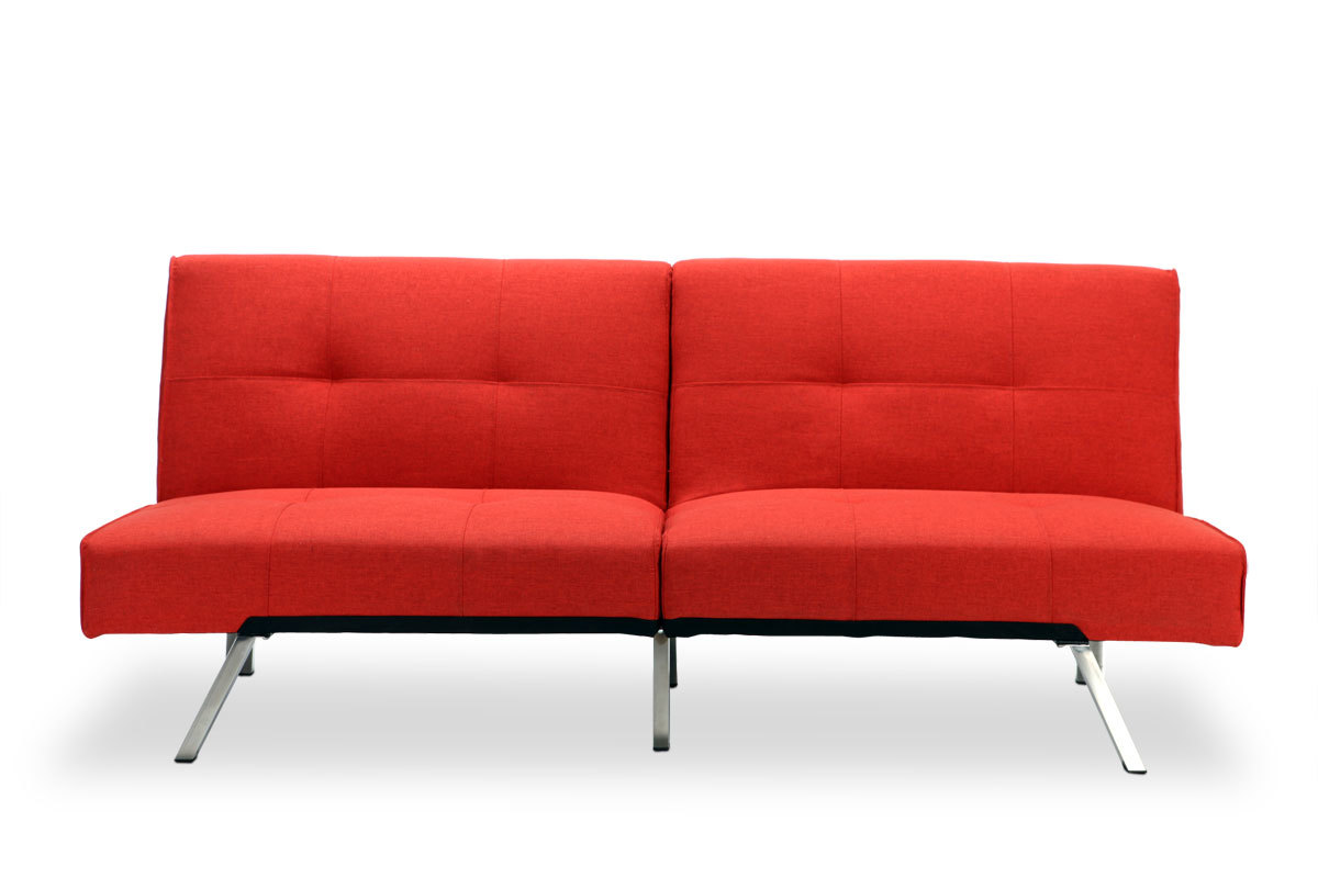 Canap&eacute; convertible design rouge HUDSON