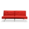 Canap&eacute; convertible design rouge HUDSON