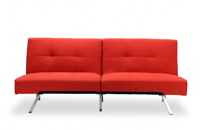 Canap&eacute; convertible design rouge HUDSON
