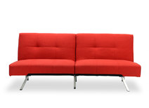 Canap&eacute; convertible design rouge HUDSON
