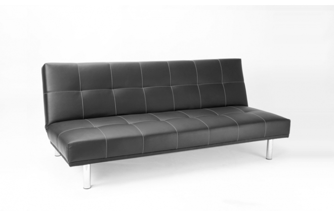 Canap&eacute; convertible noir moderne 3 places Phoenix