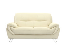 Canap&eacute; cuir design cr&egrave;me 2 places KANSAS