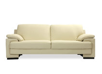 Canap&eacute; cuir design cr&egrave;me 3 places ORLANDO