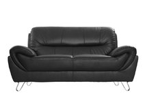 Canap&eacute; cuir design noir 2 places KANSAS