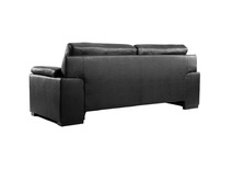 Canap&eacute; cuir design noir 3 places ORLANDO