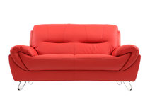 Canap&eacute; cuir design rouge 2 places KANSAS