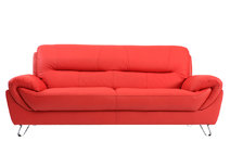 Canap&eacute; cuir design rouge 3 places KANSAS