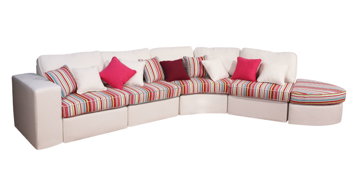 Canap&eacute; d'angle arrondi 8 places modulaire