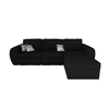 Canap&eacute; d'angle club 4 &agrave; 5 places modulable microfibre noir up to you