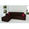 Canap&eacute; d'angle convertible 4 - 5 places en coton couleur chocolat et framboise
