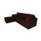 Canap&eacute; d'angle convertible 4 - 5 places en coton couleur chocolat et framboise