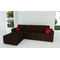 Canap&eacute; d'angle convertible 4 - 5 places en coton couleur chocolat et framboise