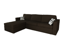 Canap&eacute; d'angle convertible 4 - 5 places microfibre chocolat UP TO YOU