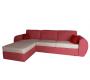 Canap&eacute; d'angle convertible 4 &agrave; 5 places en coton couleur corail et blanc
