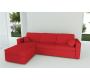 Canap&eacute; d'angle convertible 4 &agrave; 5 places en coton couleur rouge