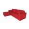 Canap&eacute; d'angle convertible 4 &agrave; 5 places en coton couleur rouge