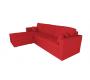 Canap&eacute; d'angle convertible 4 &agrave; 5 places en coton couleur rouge