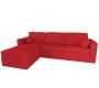 Canap&eacute; d'angle convertible 4 &agrave; 5 places en coton couleur rouge