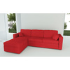 Canap&eacute; d'angle convertible 4 &agrave; 5 places en coton couleur rouge