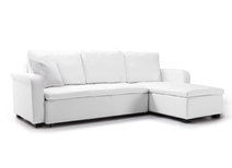 Canap&eacute; d'angle convertible blanc (angle droit) MILTON
