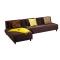 Canap&eacute; d'angle convertible chocolat tissu microfibre Houston