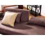 Canap&eacute; d'angle convertible chocolat tissu microfibre Houston