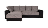 Canap&eacute; d'angle convertible design 4-5 places gris et noir IOAWA
