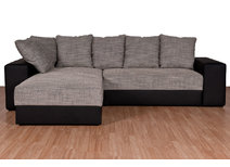 Canap&eacute; d'angle convertible design gris et noir IOAWA