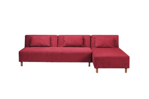 Canap&eacute; d'angle convertible framboise tissu microfibre Houston