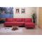 Canap&eacute; d'angle convertible framboise tissu microfibre Houston
