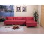 Canap&eacute; d'angle convertible framboise tissu microfibre Houston