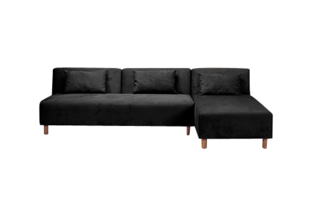Canap&eacute; d'angle  convertible noir HOUSTON en microfibre 