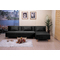 Canap&eacute; d'angle  convertible noir HOUSTON en microfibre 