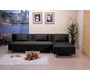 Canap&eacute; d'angle  convertible noir HOUSTON en microfibre 